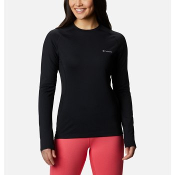 Columbia Ženske Majice S Kapuljačom - Omni-Heat 3D Knit Crew II Baselayer Crne | TYAX-48093